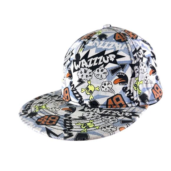 Snap back Flat bill All over print Wazzzup Comic cartoon H&M - Picture 1 of 9